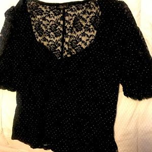 See through black blouse